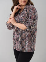 Рубашка Р-001/пьедепуль-черныйтерракот