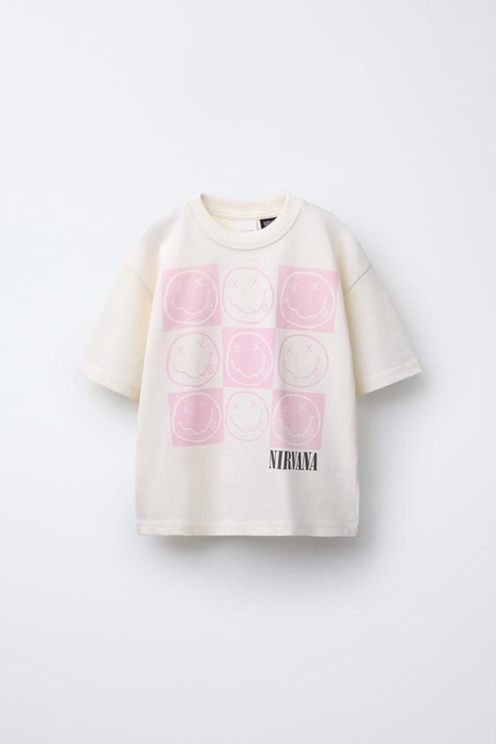 ZARA ФУТБОЛКА С ПРИНТОМ NIRVANA®, ЭКРЮ