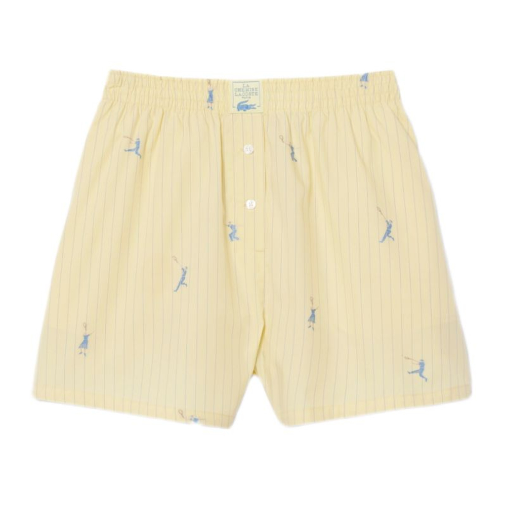Женские Шорты теннисные Lacoste Cotton Poplin Boxer - yellow/blue