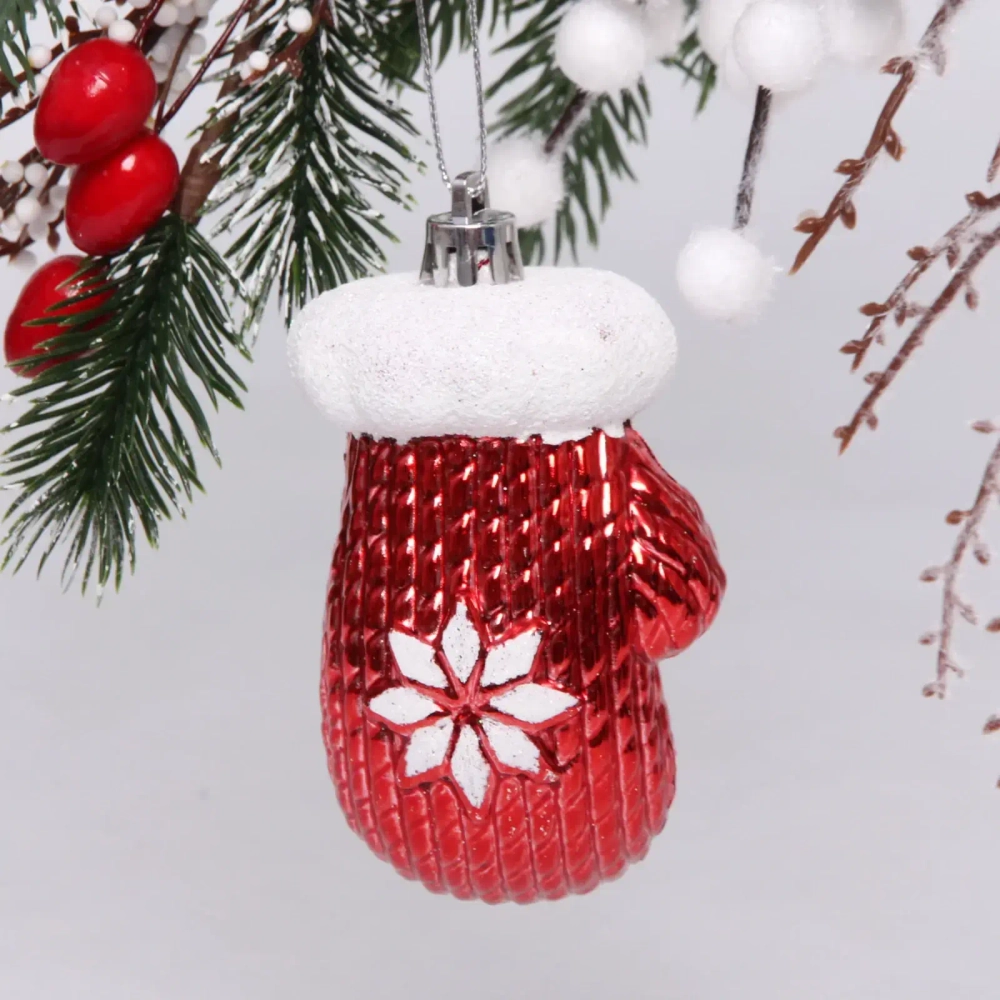 Ёлочная игрушка «Новогодняя варежка» 5*4*10 см, красный