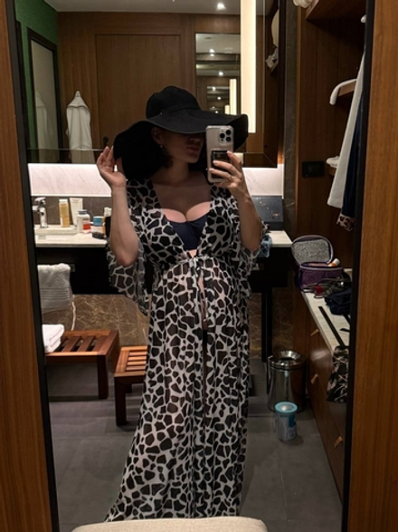 Накидка сетка Лео черно-белый