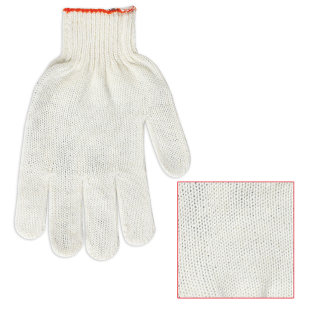 Перчатки хлопчатобумажные, КОМПЛЕКТ 5 ПАР, 7,5 класс, 36-38 г, 166 текс, БЕЗ ПВХ, LAIMA "СТАНДАРТ", БЕЛЫЕ