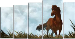 Модульная картина "Лошадь на фоне облаков"