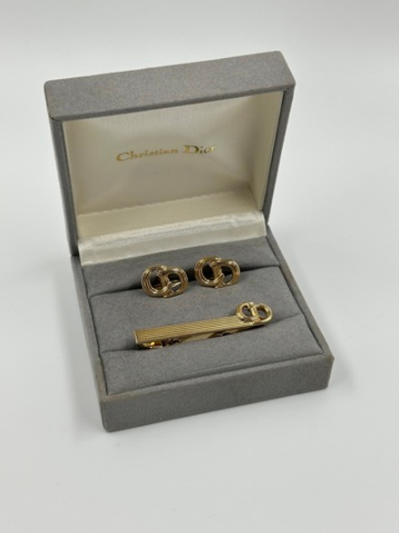 Комплект из запонок и зажима для галстука Christian Dior