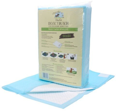 Пеленки VitaVet CARE гелевые, впитывающие, с фиксирующими полосками, 60х90 см, 12 шт.