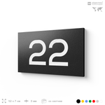 Табличка с номером 22 на дверь квартиры, для офиса, кабинета, аудитории, склада, черная 120х70 мм, Айдентика Технолоджи