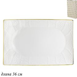 Lenardi 226-127 Прямоугольное блюдо 36см. MARIA GOLD в под.уп.(х12) Фарфор