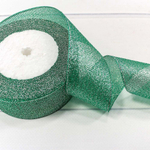 Лента Парча 3,8см х 28м с блеском (Зеленый)