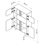Буфет, 90х35х135, Ола, сервант для посуды, для кухни и прихожей, белый / сосна, Dipriz