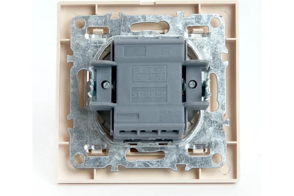 3-клавишный выключатель STEKKER psw10-9007-02, 250в, 10а, серия эрна, слоновая кость, 39923