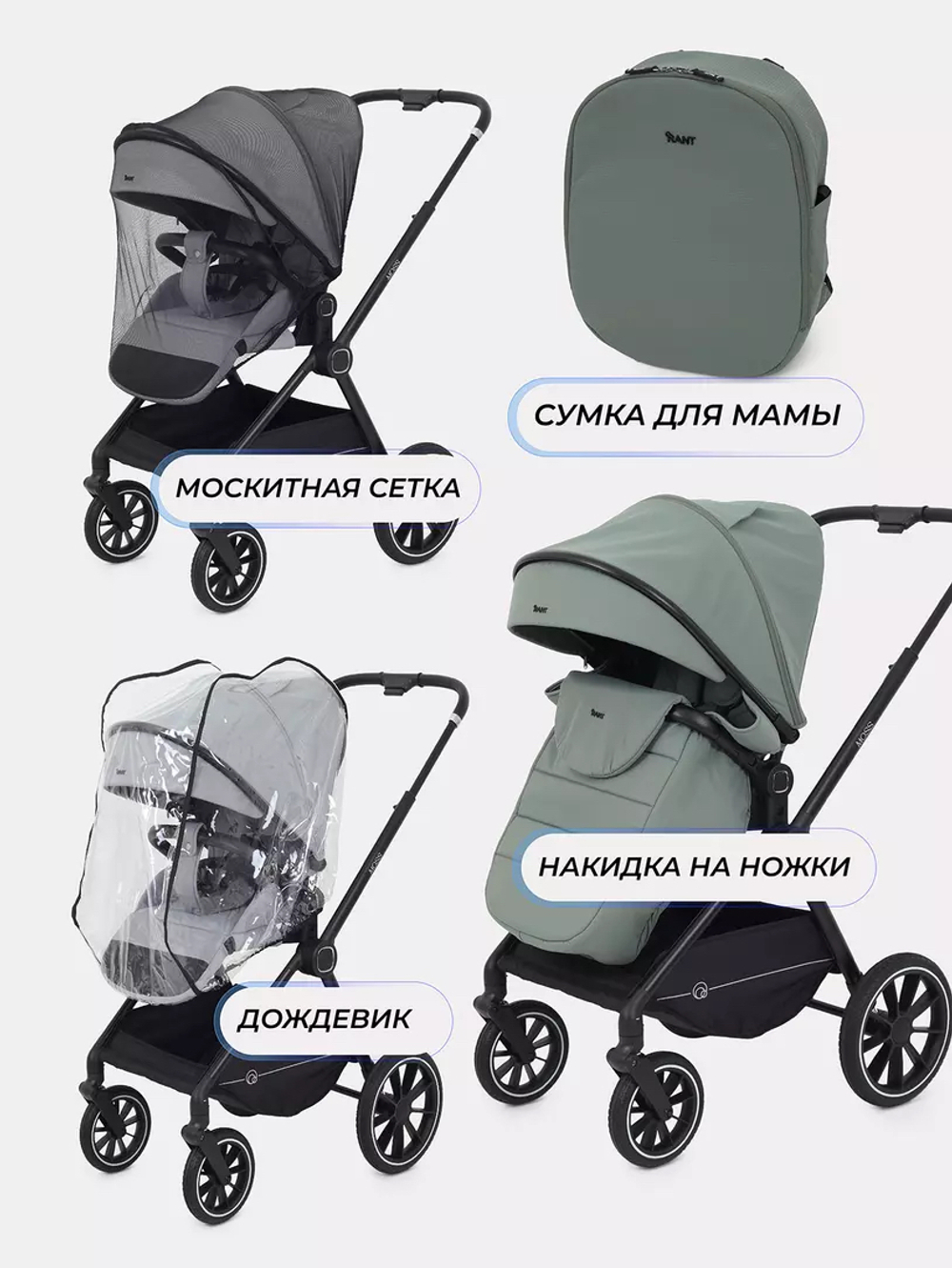 Коляска модульная Rant Moss 2025 Green