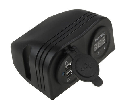 Разъем USB 5B 3.1A и цифровой вольтметр для крепления на приборную панель