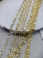 Цепочка «Сердце» позолота 14k, звено 3,3*4,5 мм, 2 метра