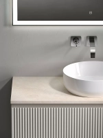 Тумба с раковиной Sancos SNOB R 100 со столешницей, бежевая матовая
