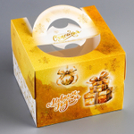 Коробка под бенто-торт новогодняя D16см H12см