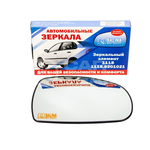 Зеркальный элемент на Лада Калина 1 (1117,1118,1119) белый (хром) с обогревом, правый (1шт) "Солина"