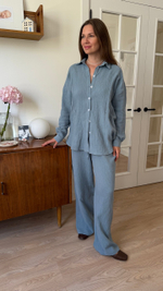 Рубашка Дунай из муслина для бер. и кор., Грозовое небо