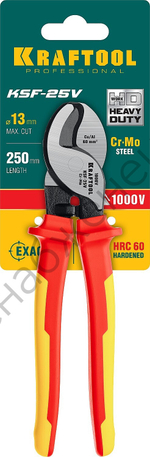 KRAFTOOL KSF-25V d 13мм 250мм VDE 1000В усиленный, Диэлектрический кабелерез (23334-25V)
