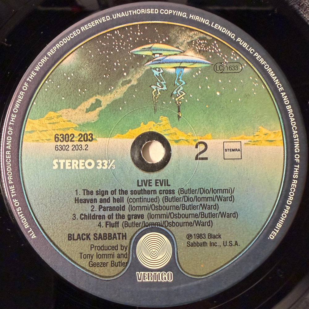 Black Sabbath - Live Evil 2LP (Голландия 1983г.)