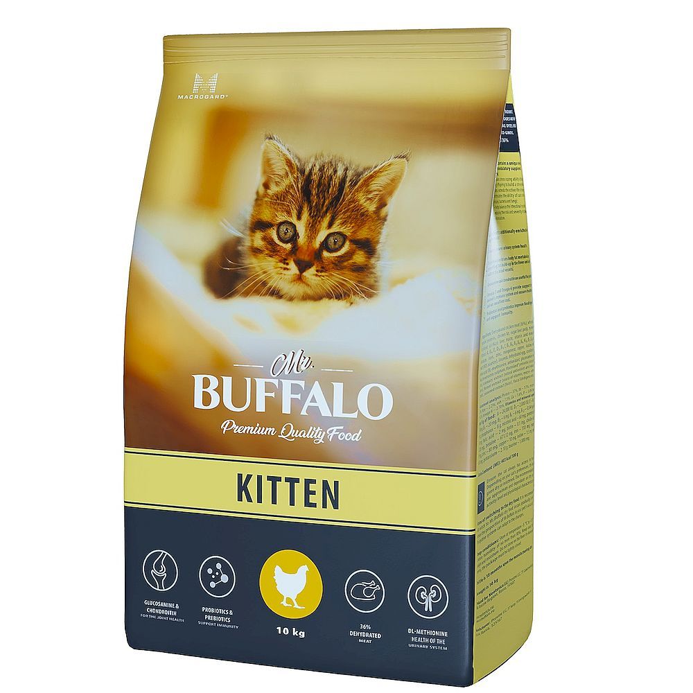 Сухой корм Mr.Buffalo KITTEN для котят с курицей, пакет 10 кг Сухой корм Mr.Buffalo KITTEN для котят с курицей, пакет 10 кг