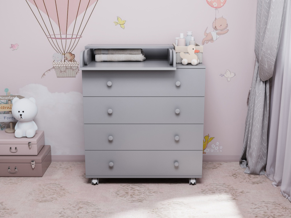 Комод Nova 2 в 1 800/4 цвет серый
