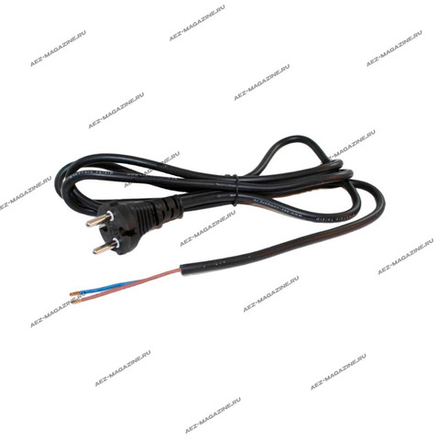 Шнур с вилкой, сечение жилы 0,75мм, длина 2м для электроинструментов простой