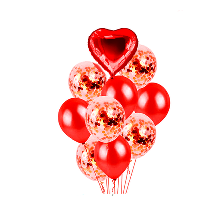Шары воздушные "Огненная любовь" 10 шаров