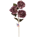 Искусственные цветы «FLOWERS GLAMOUR» 70см Гортензии 3 цветка лиловые