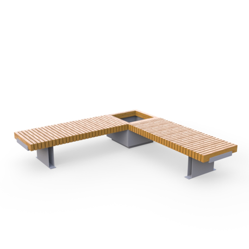 Лавка Rail Road 03 угловая с вазоном