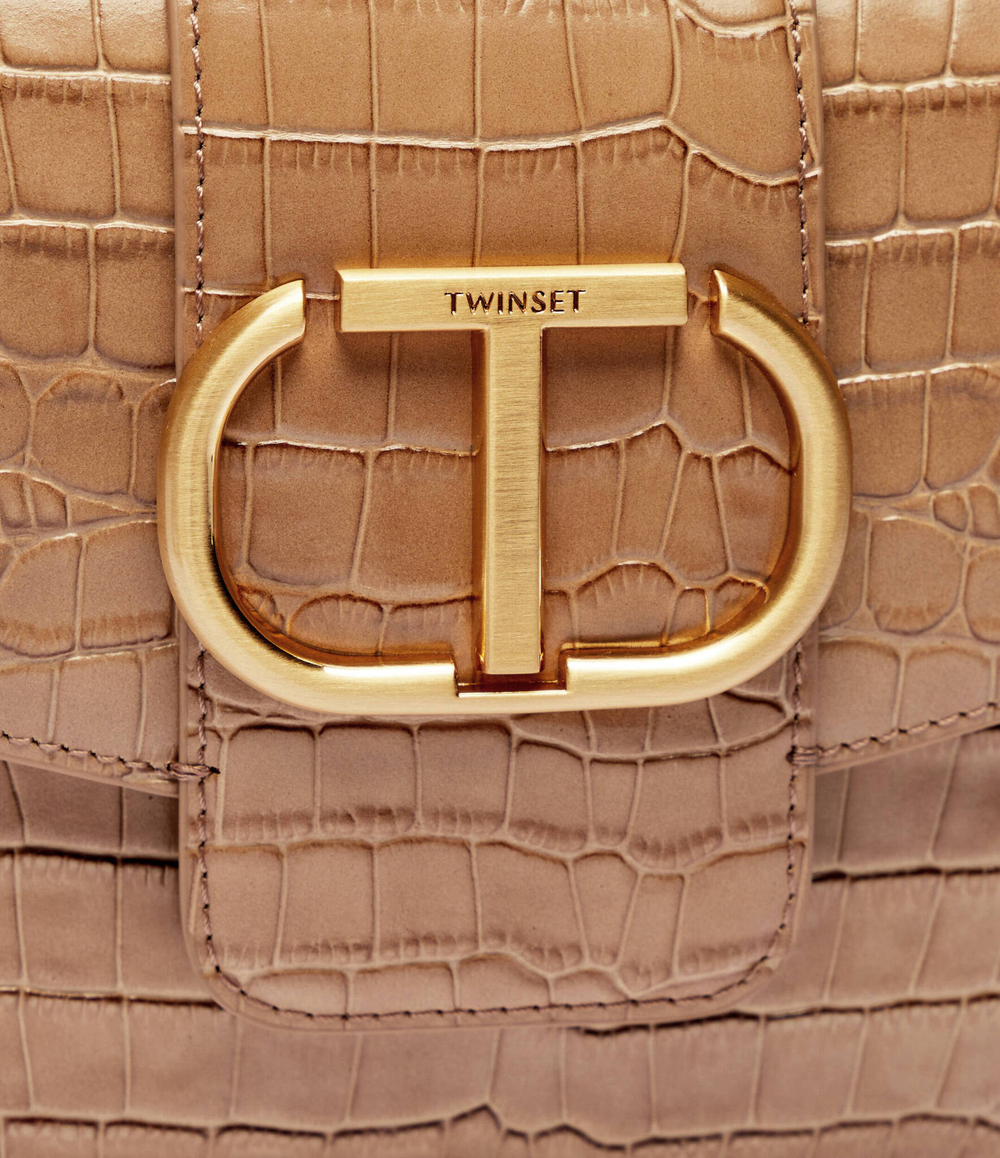 Кожаная сумка через плечо Amie TWINSET - бежевый(242TB7120)