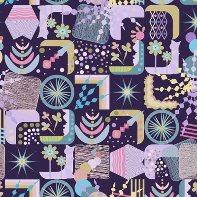 geometric abstraction doodle stripes flowers
