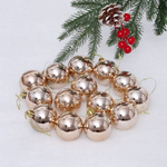 Новогодние шары 5 см (набор 24 шт) "Глянец", шампань (Серпантин)