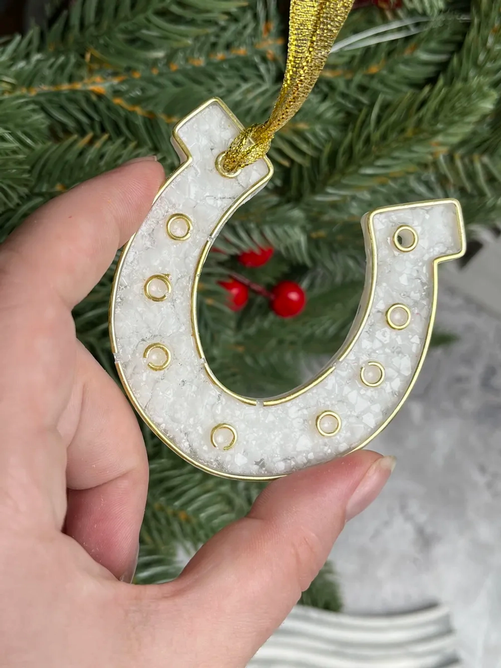 Новогодняя елочная игрушка Подкова