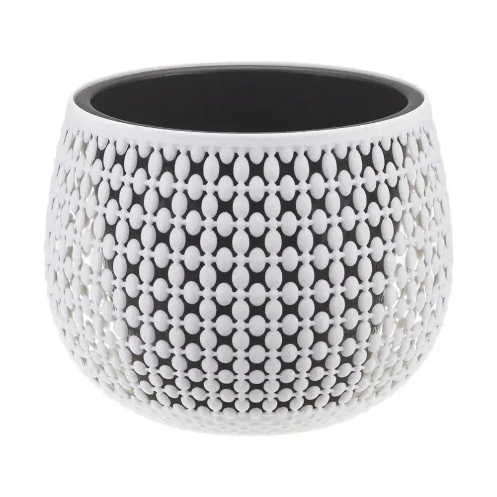 Кашпо Пирула D175мм 1,5л с вставкой белый (комплект 5 шт)