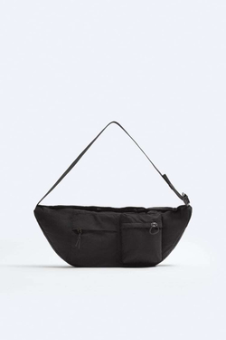 ZARA СУМКА С КАРМАНАМИ, ЧЕРНЫЙ