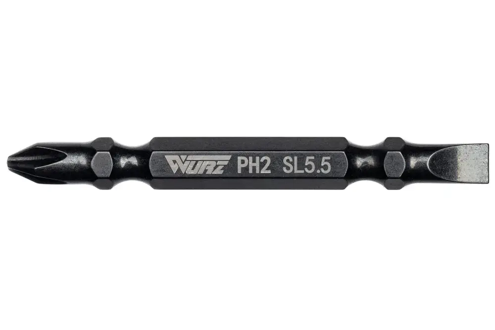 Бита PH2/SL5,5 x 65мм S3 3шт. двусторонняя намагниченная WURZ 2610-3