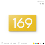 Номер на дверь 169, табличка на дверь для офиса, квартиры, кабинета, аудитории, склада, желтая 120х70 мм, Айдентика Технолоджи