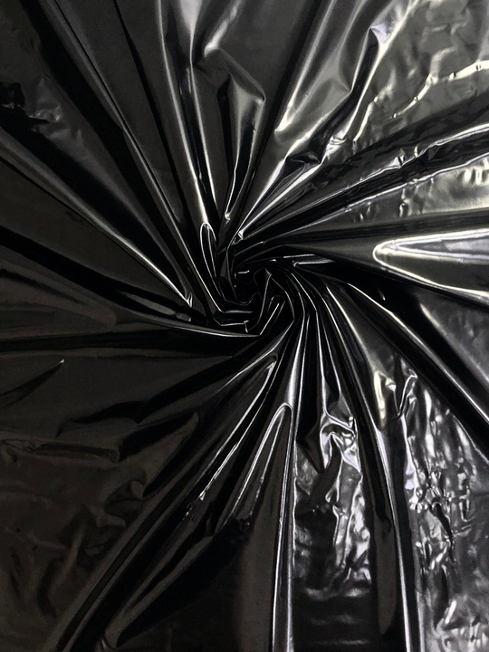 Плащевка однот черный, тонкая, глянец, Монклер LR#64