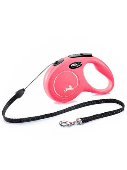 Поводок-рулетка Flexi New Classic S. Трос 5 м. для собак до 12 кг. Красный