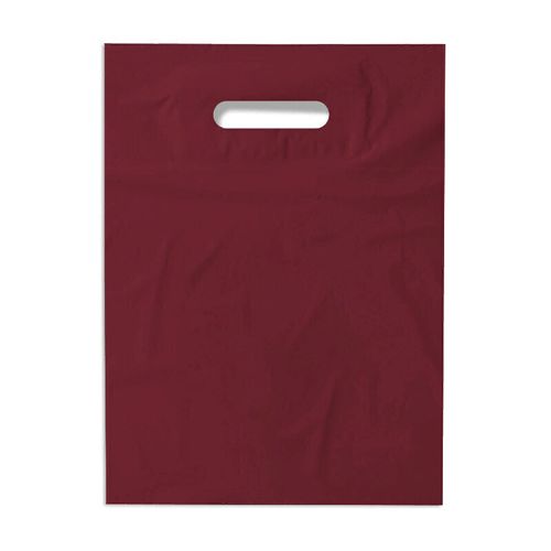 Бордовый полиэтиленовый пакет с вырубной ручкой 30*40+3см 50мкм