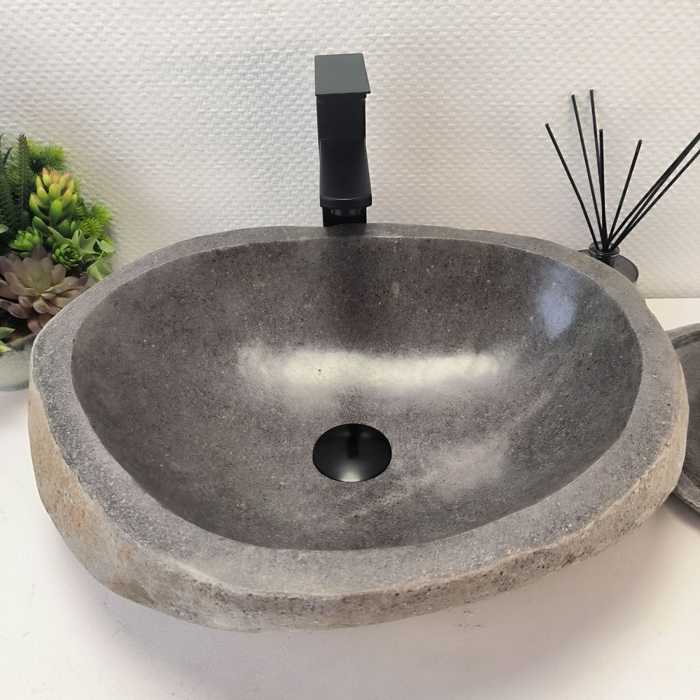 Раковина из речного камня RS-63484 (50*39*15) 0122