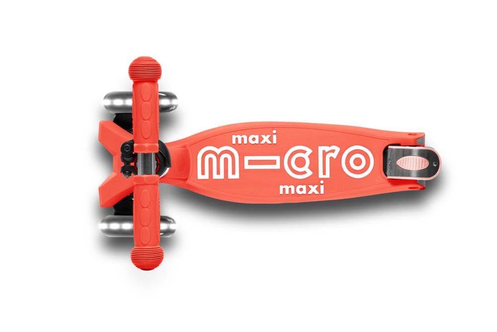 Самокат Maxi Micro Deluxe LED складной  кораллово-розовый