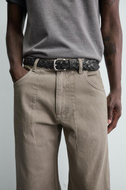 ZARA ДЖИНСЫ BALLOON FIT НА МОЛНИИ, РЫЖЕВАТО-КОРИЧНЕВЫЙ