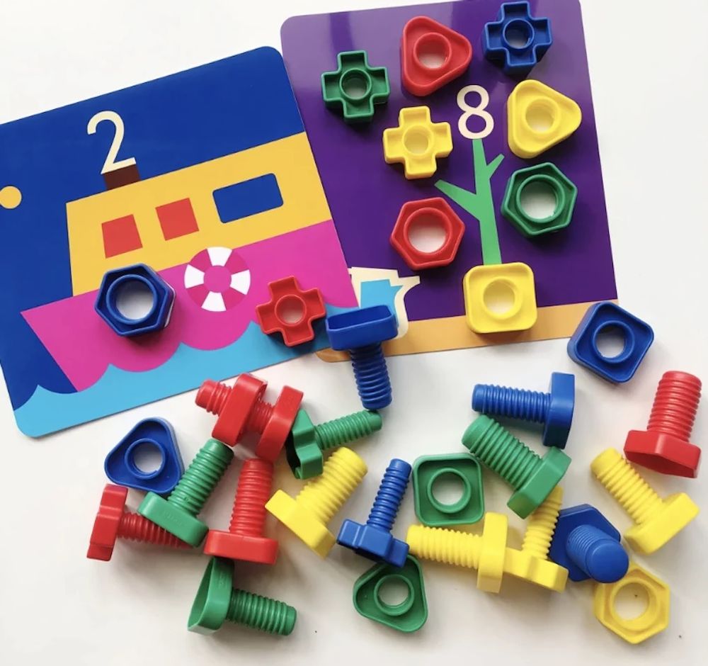 Гайки и болтики (32 шт.). Набор для группы с карточками.