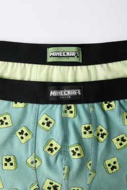 ZARA НАБОР ИЗ ДВУХ ТРУСОВ-БОКСЕРОВ MINECRAFT © MOJANG AB. ™, ЛАЙМОВЫЙ