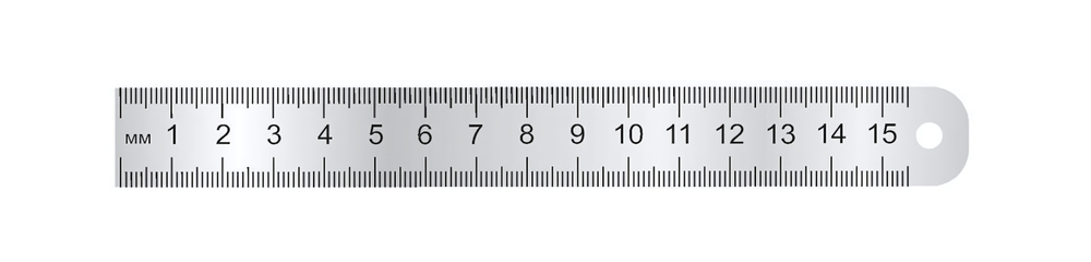 Линейка стальная (пружинистая нержавеющая) 15 см ЛС-ПР-15 (Пчелка)