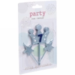 Свечи для торта Цифра Король желаний «7», голубой