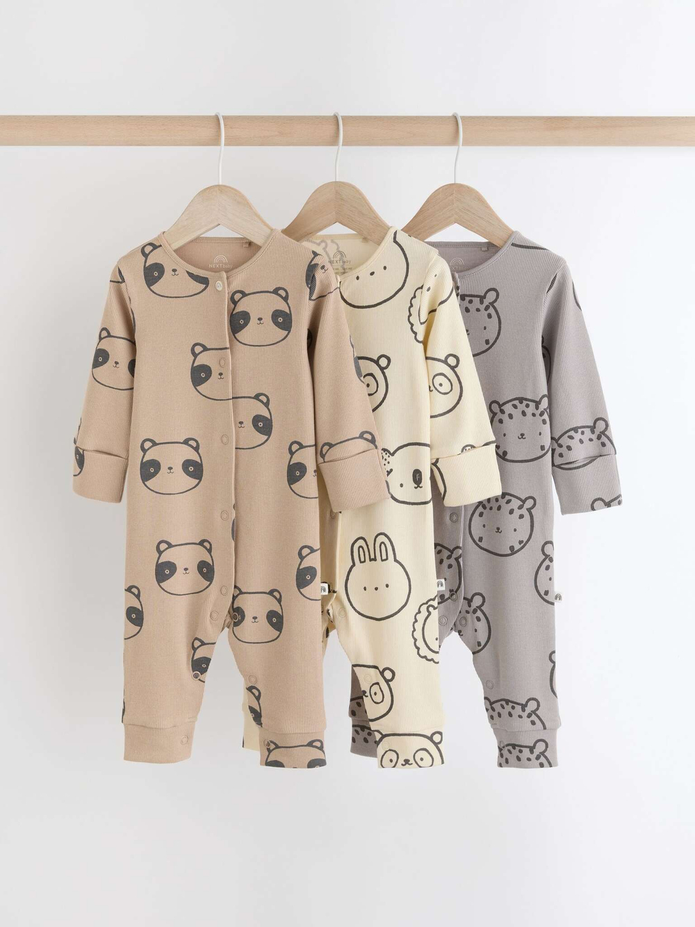 Комбинезон / Cлип для малышей Next N77-787, 3 шт., Бежевый, Серый