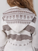 Кардиган вязаный на молнии с капюшоном для девочки