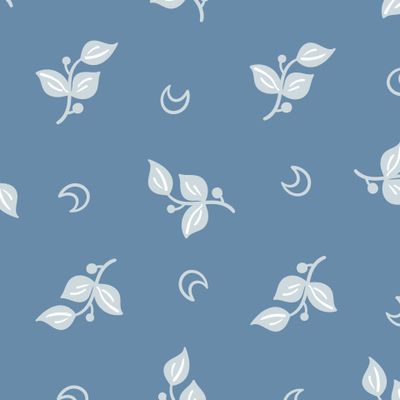 Серо-голубой паттернс ветвями и лунами